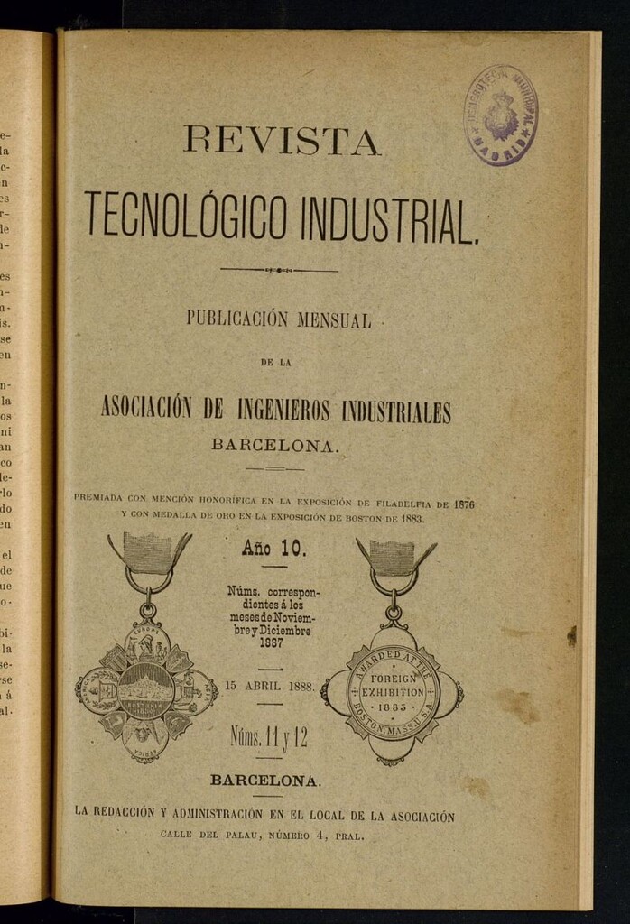 Miniatura de Revista Tecnológico Industrial de noviembre y diciembre de 1887