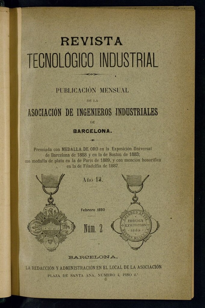 Miniatura de Revista Tecnológico Industrial de febrero de 1890