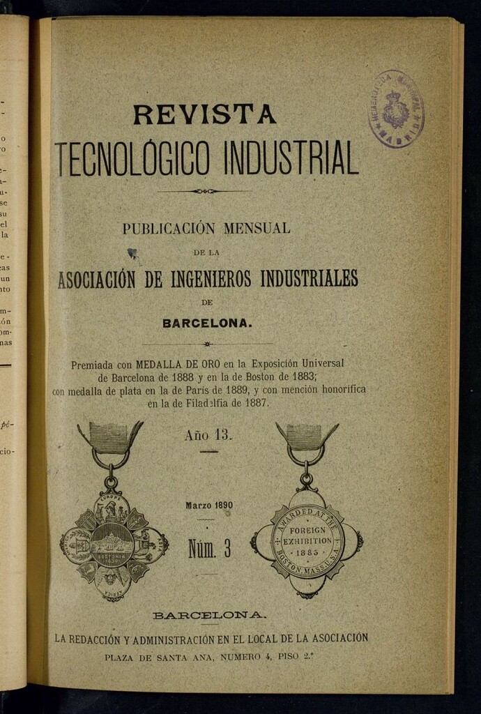 Miniatura de Revista Tecnológico Industrial de marzo de 1890
