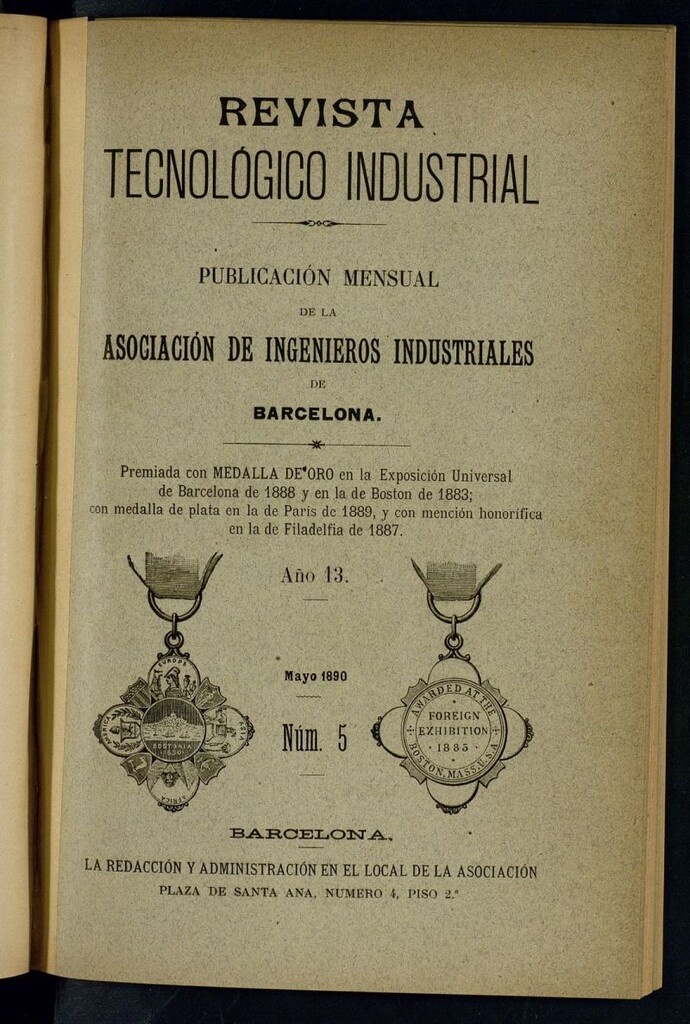 Miniatura de Revista Tecnológico Industrial de mayo de 1890