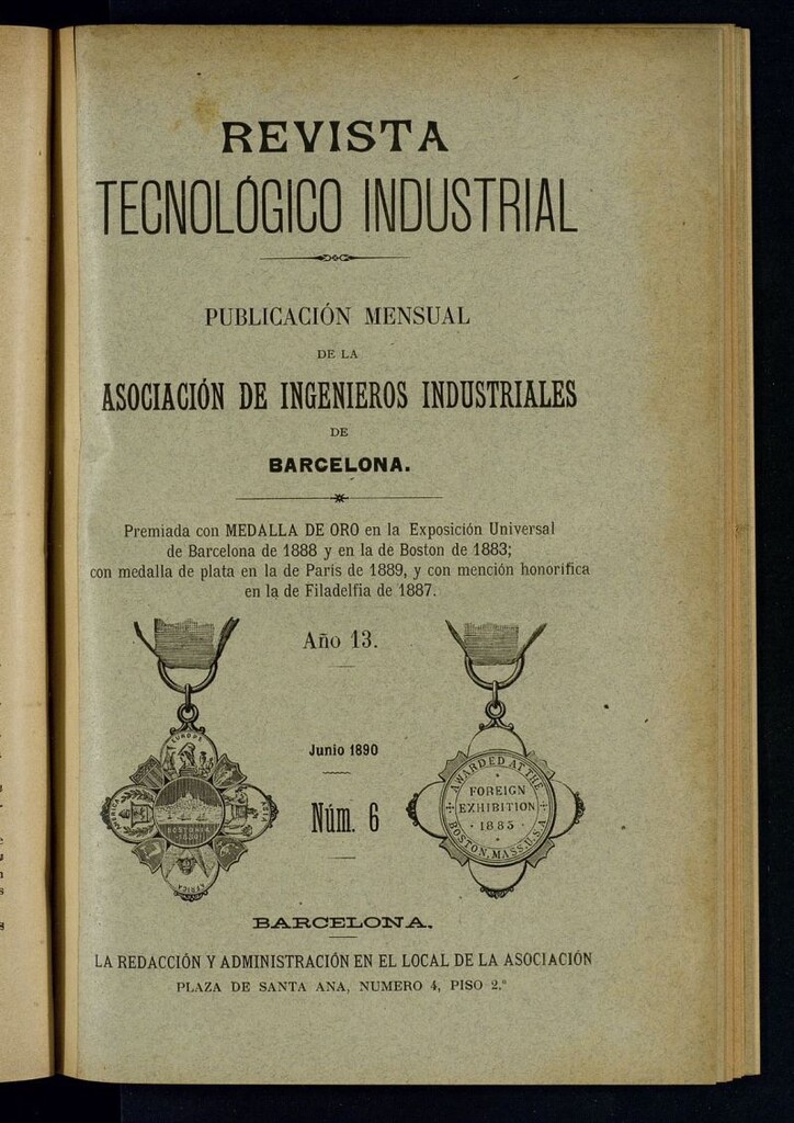 Miniatura de Revista Tecnológico Industrial de junio de 1890