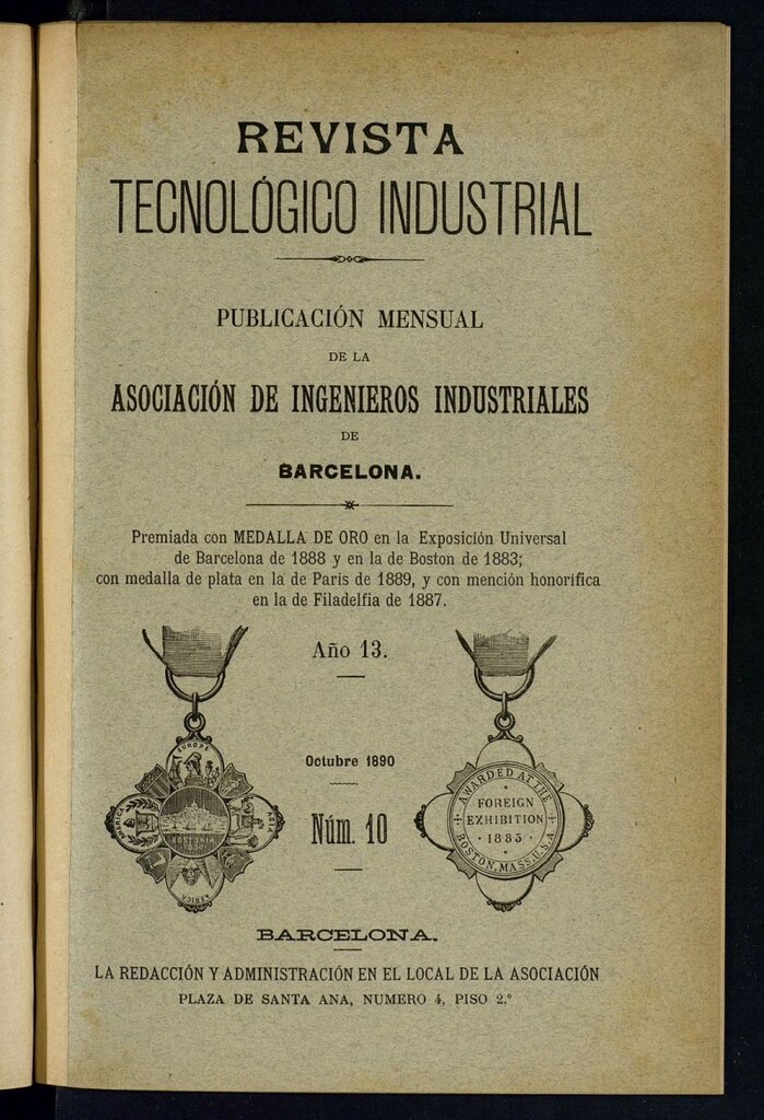 Miniatura de Revista Tecnológico Industrial de octubre de 1890