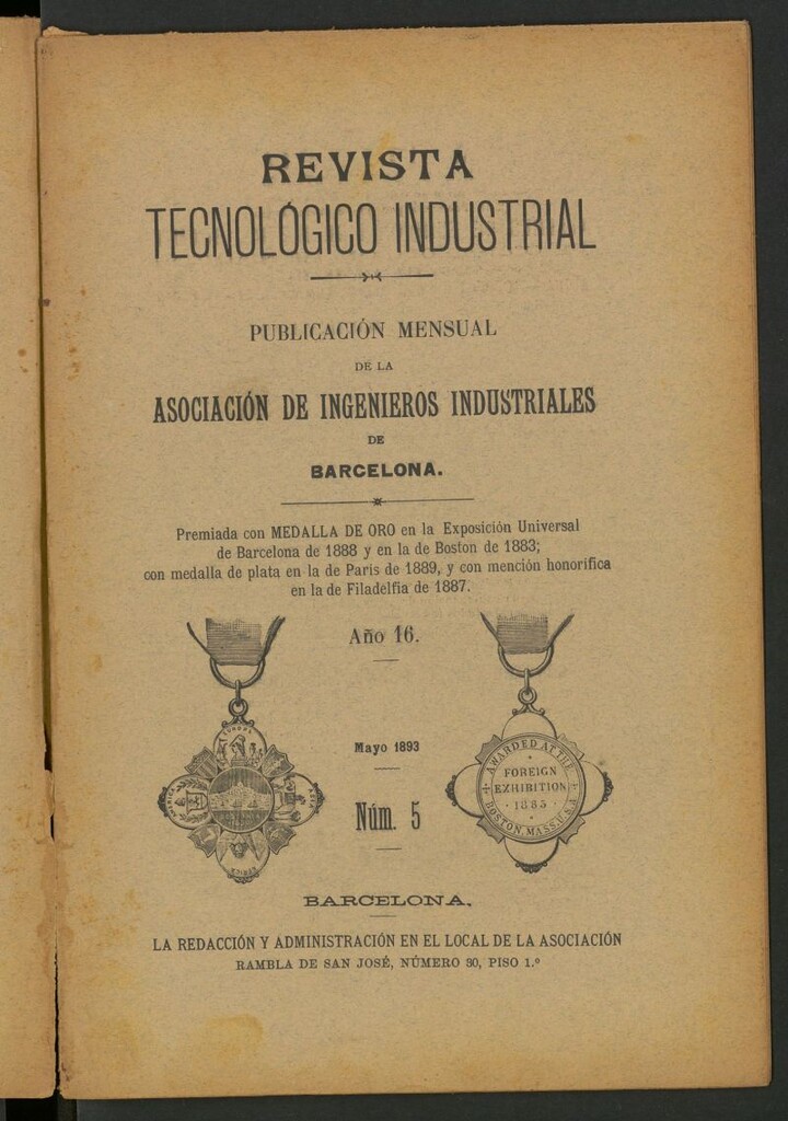 Miniatura de Revista Tecnológico Industrial de mayo de 1893