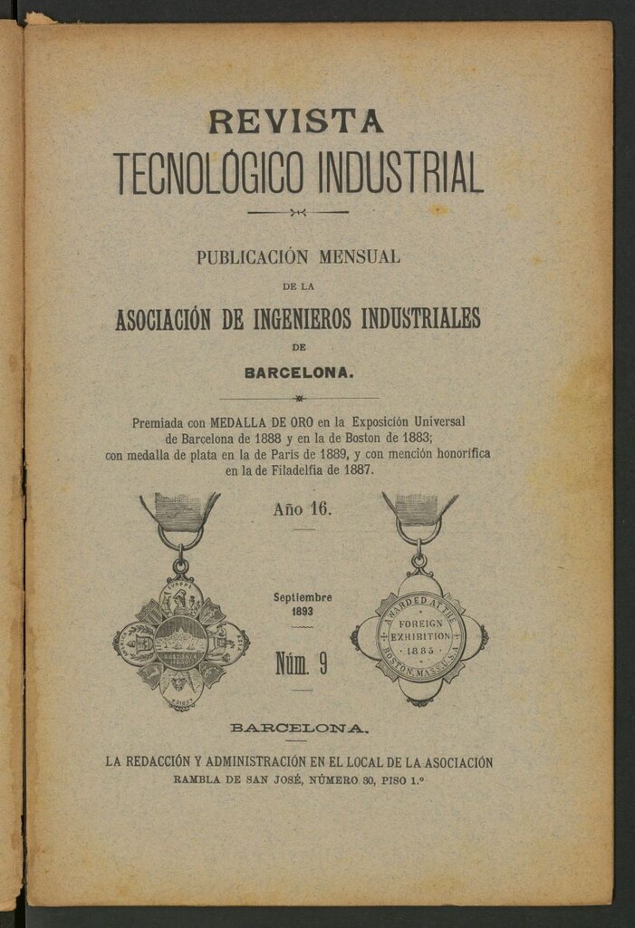 Miniatura de Revista Tecnológico Industrial de septiembre de 1893