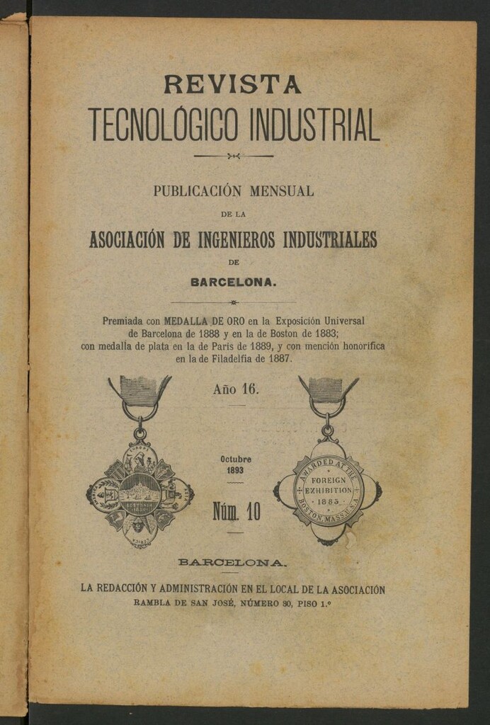 Miniatura de Revista Tecnológico Industrial de octubre de 1893