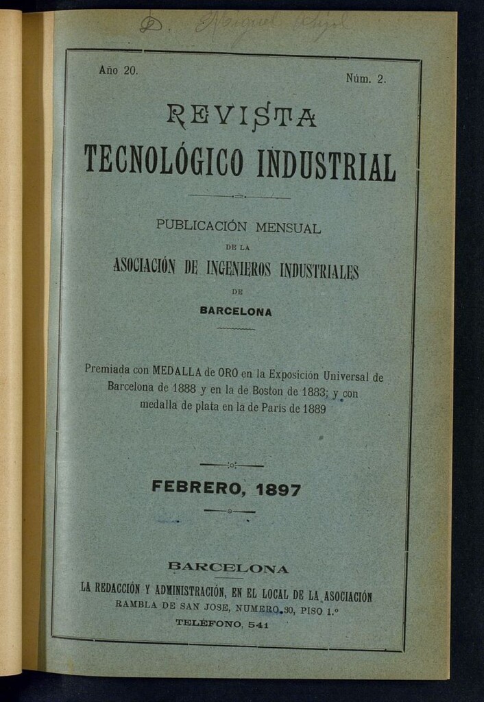Miniatura de Revista Tecnológico Industrial de febrero de 1897