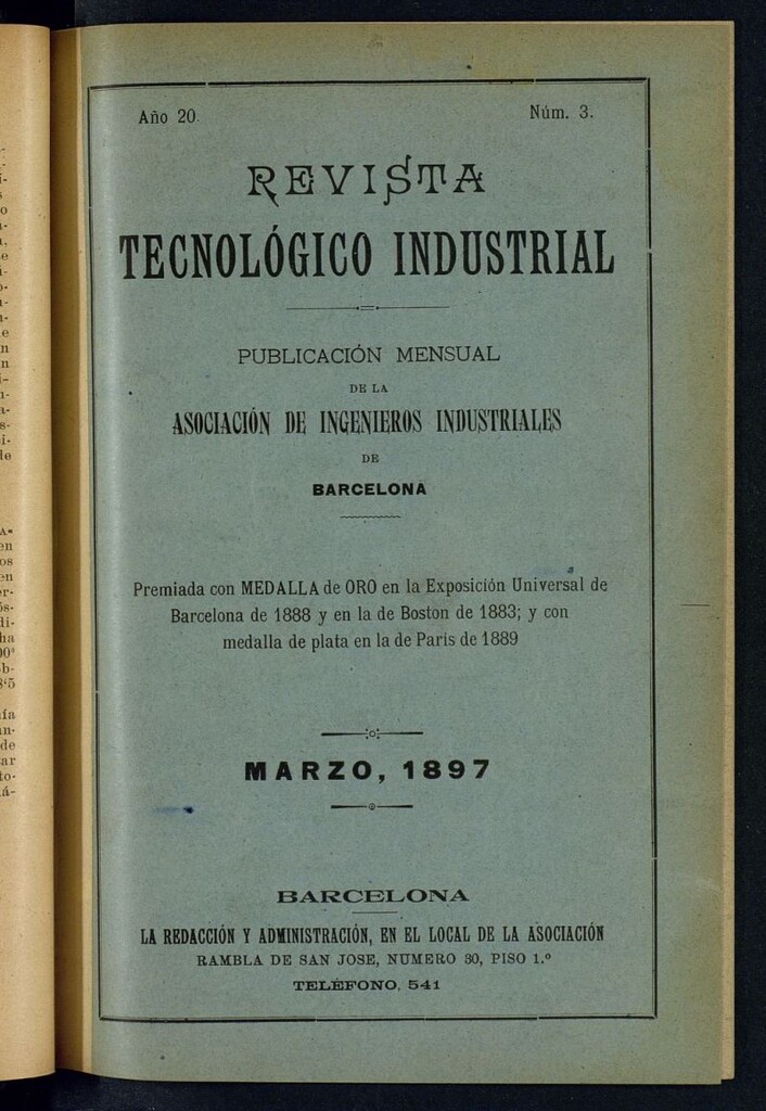 Miniatura de Revista Tecnológico Industrial de marzo de 1897