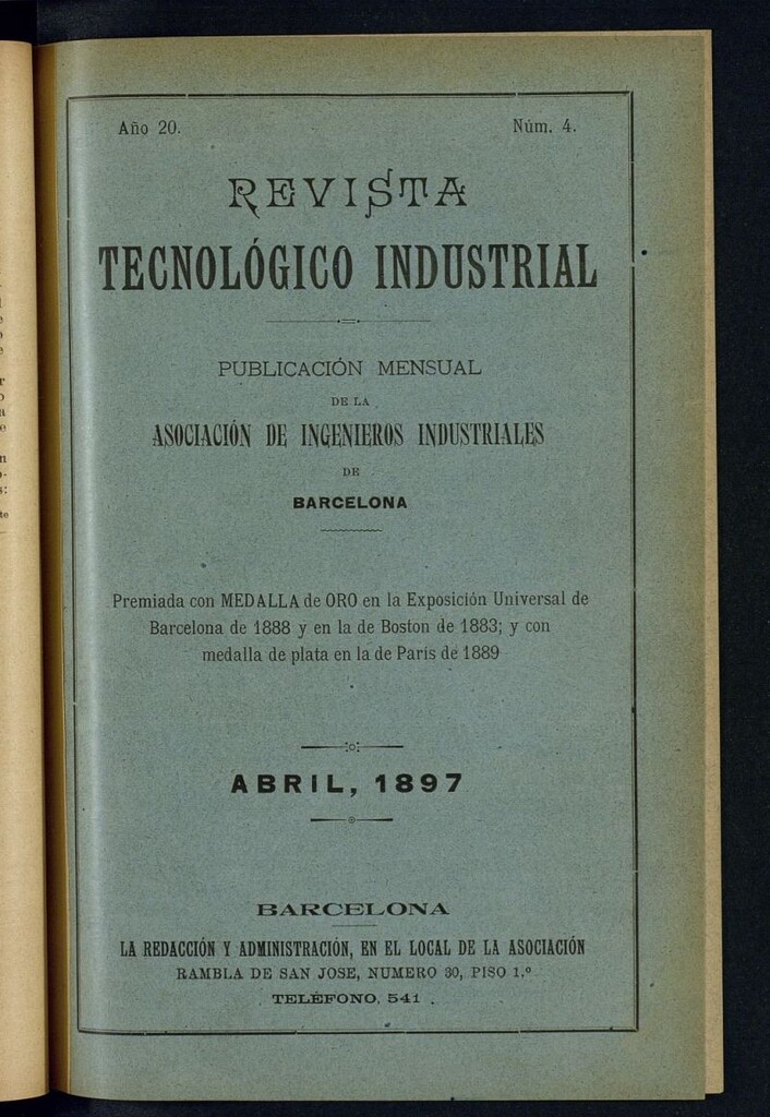 Miniatura de Revista Tecnológico Industrial de abril de 1897