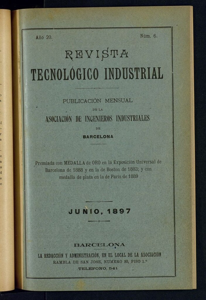 Miniatura de Revista Tecnológico Industrial de junio de 1897