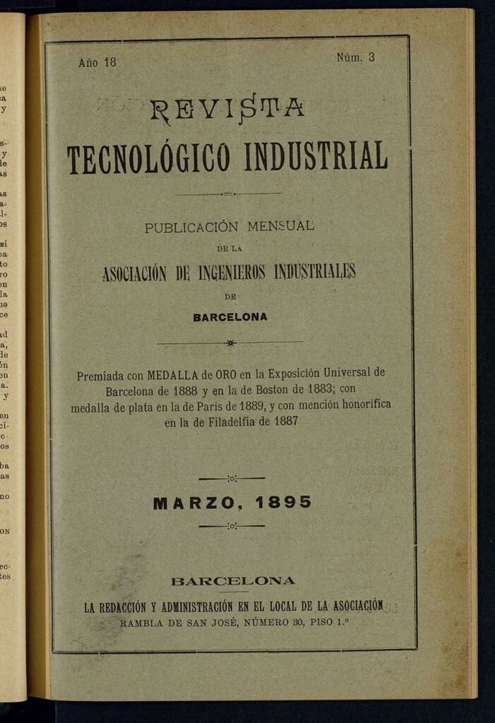Miniatura de Revista Tecnológico Industrial de marzo de 1895