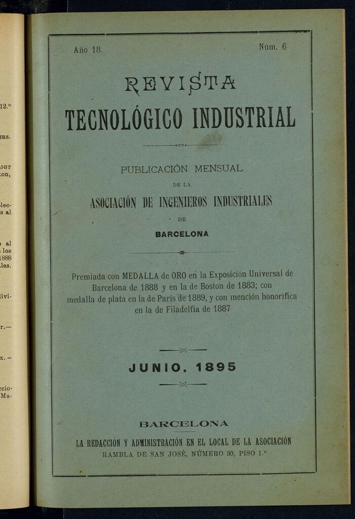 Miniatura de Revista Tecnológico Industrial de junio de 1895