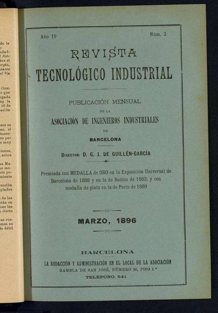 Miniatura de Revista Tecnológico Industrial de marzo de 1896
