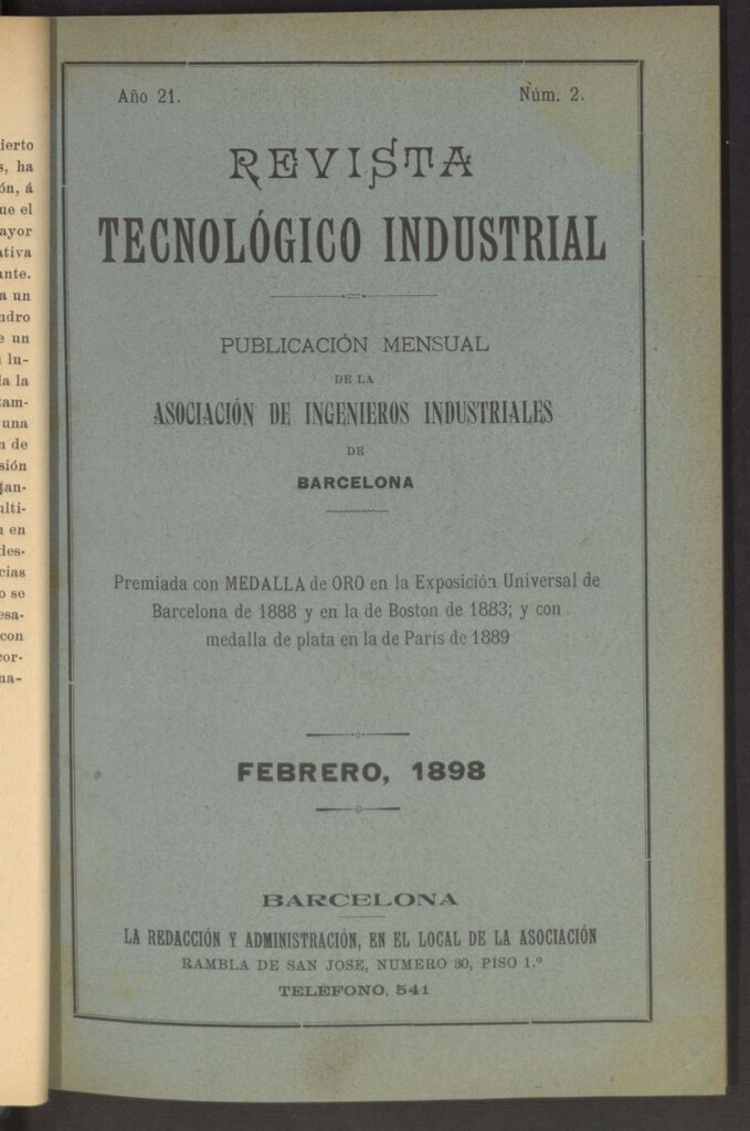 Miniatura de Revista Tecnológico Industrial de febrero de 1898