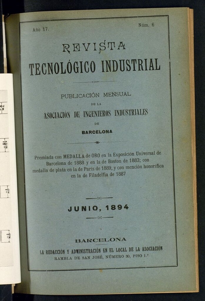Miniatura de Revista Tecnológico Industrial de junio de 1894