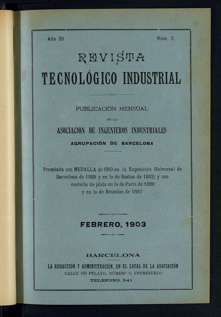 Miniatura de Revista Tecnológico Industrial de febrero de 1903