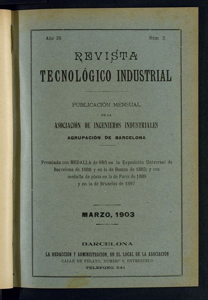 Miniatura de Revista Tecnológico Industrial de marzo de 1903