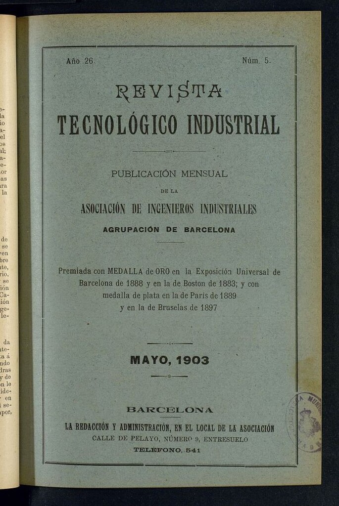 Miniatura de Revista Tecnológico Industrial de mayo de 1903