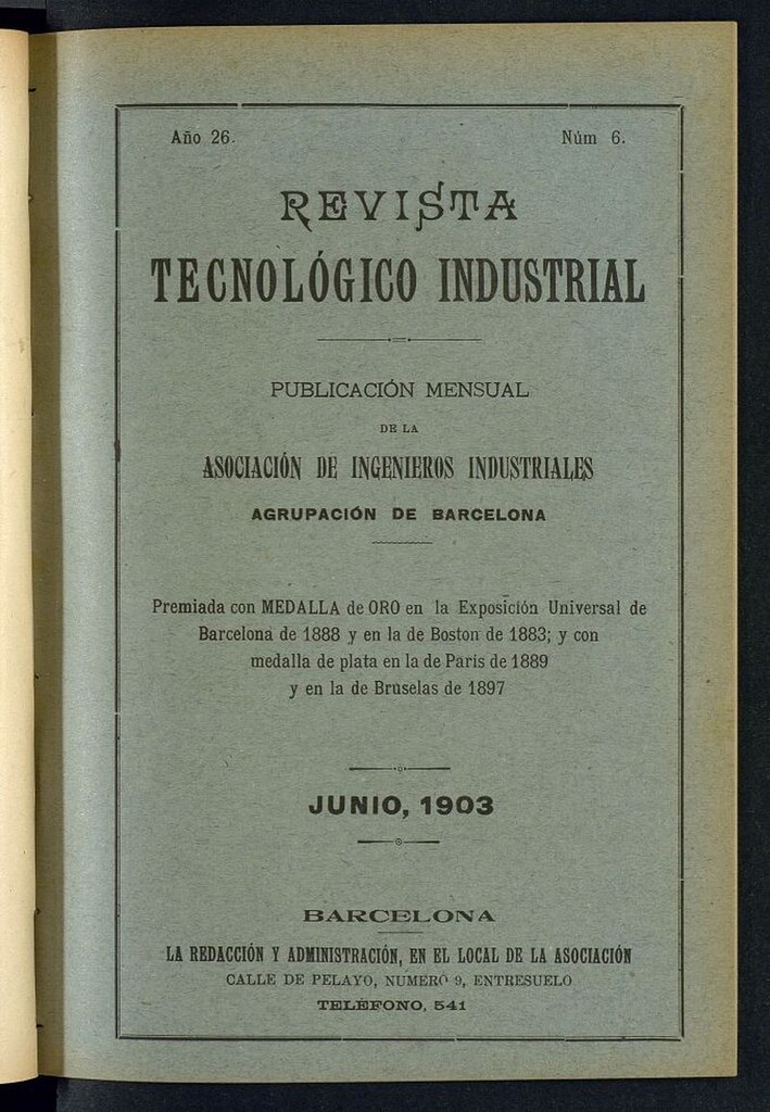 Miniatura de Revista Tecnológico Industrial de junio de 1903