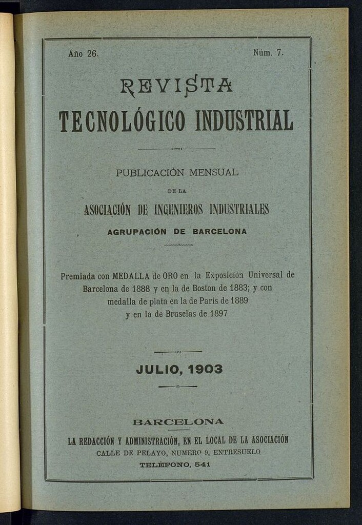 Miniatura de Revista Tecnológico Industrial de julio de 1903