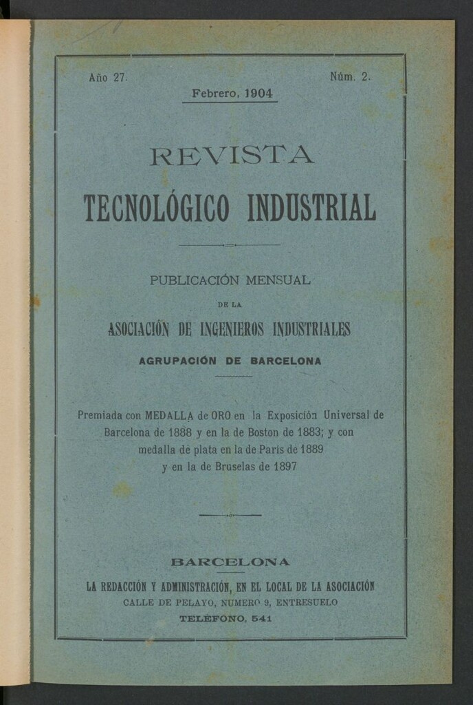 Miniatura de Revista Tecnológico Industrial de febrero de 1904