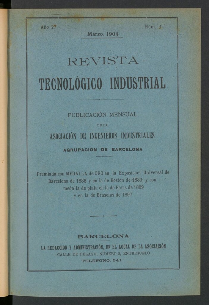 Miniatura de Revista Tecnológico Industrial de marzo de 1904