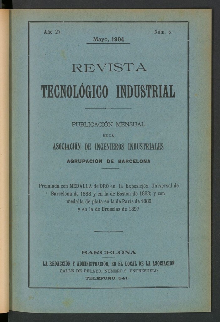 Miniatura de Revista Tecnológico Industrial de mayo de 1904