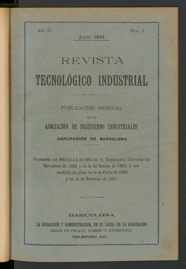 Miniatura de Revista Tecnológico Industrial de junio de 1904
