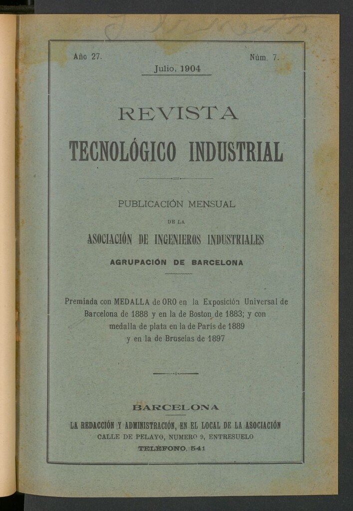 Miniatura de Revista Tecnológico Industrial de julio de 1904