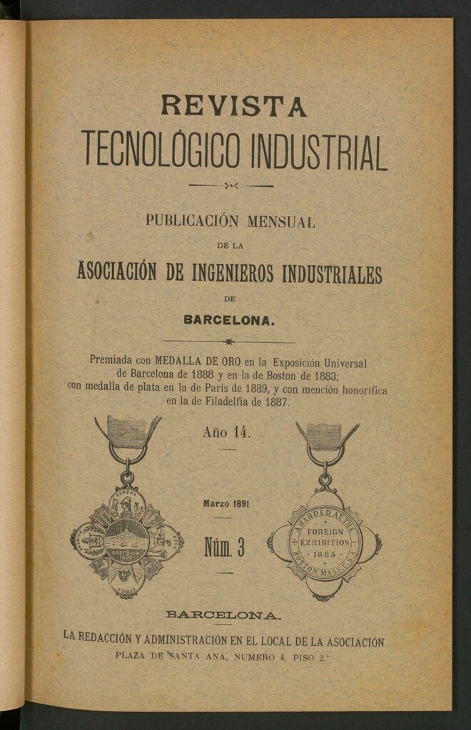 Miniatura de Revista Tecnológico Industrial de marzo de 1891