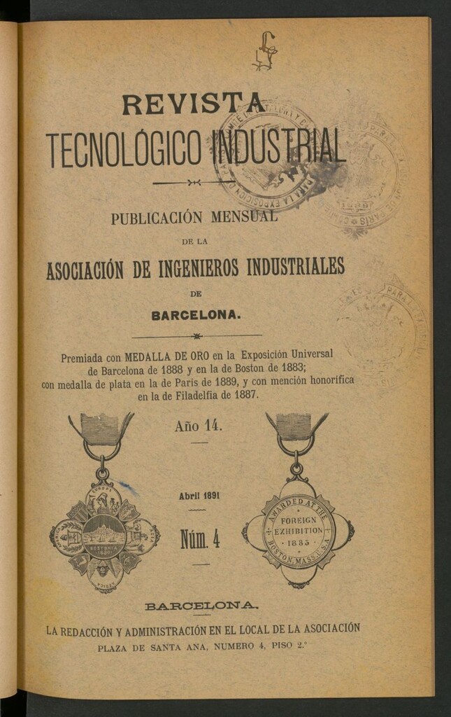 Miniatura de Revista Tecnológico Industrial de abril de 1891