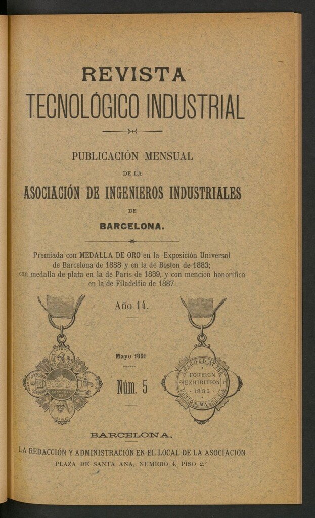 Miniatura de Revista Tecnológico Industrial de mayo de 1891