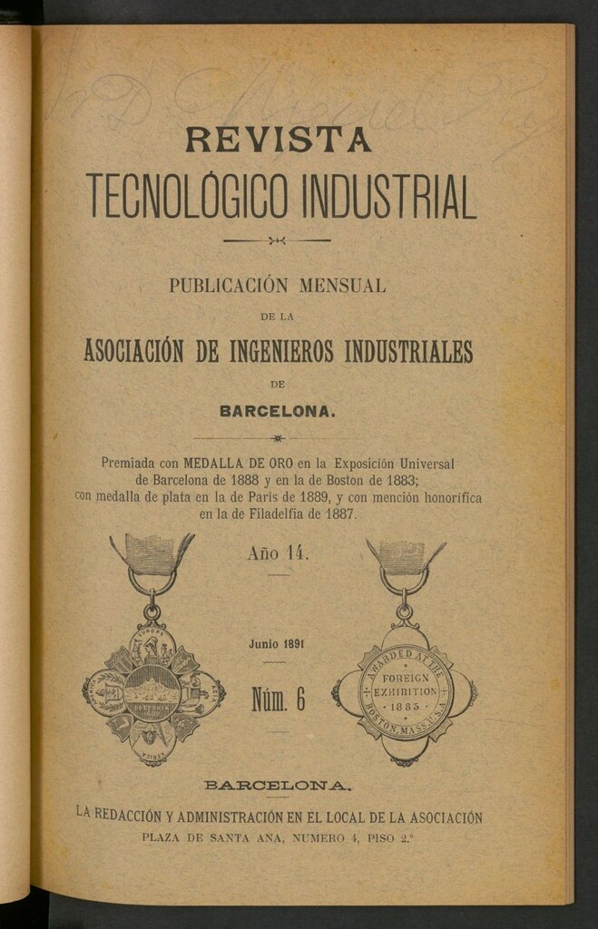Miniatura de Revista Tecnológico Industrial de junio de 1891