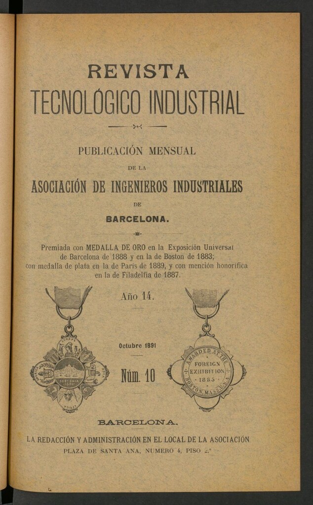 Miniatura de Revista Tecnológico Industrial de octubre de 1891