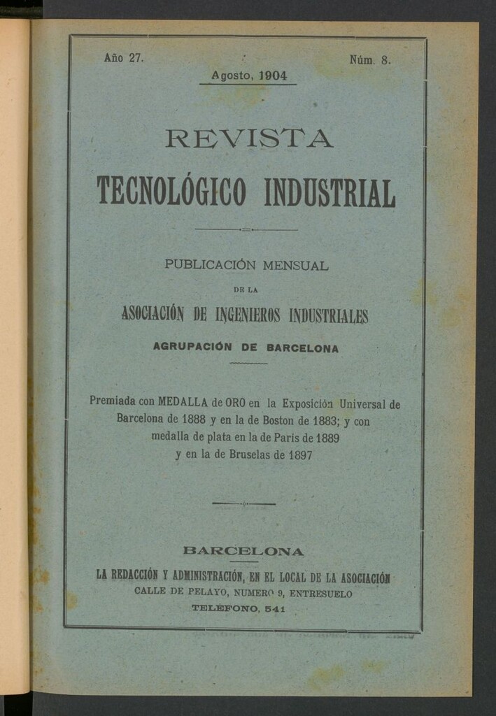Miniatura de Revista Tecnológico Industrial de agosto de 1904