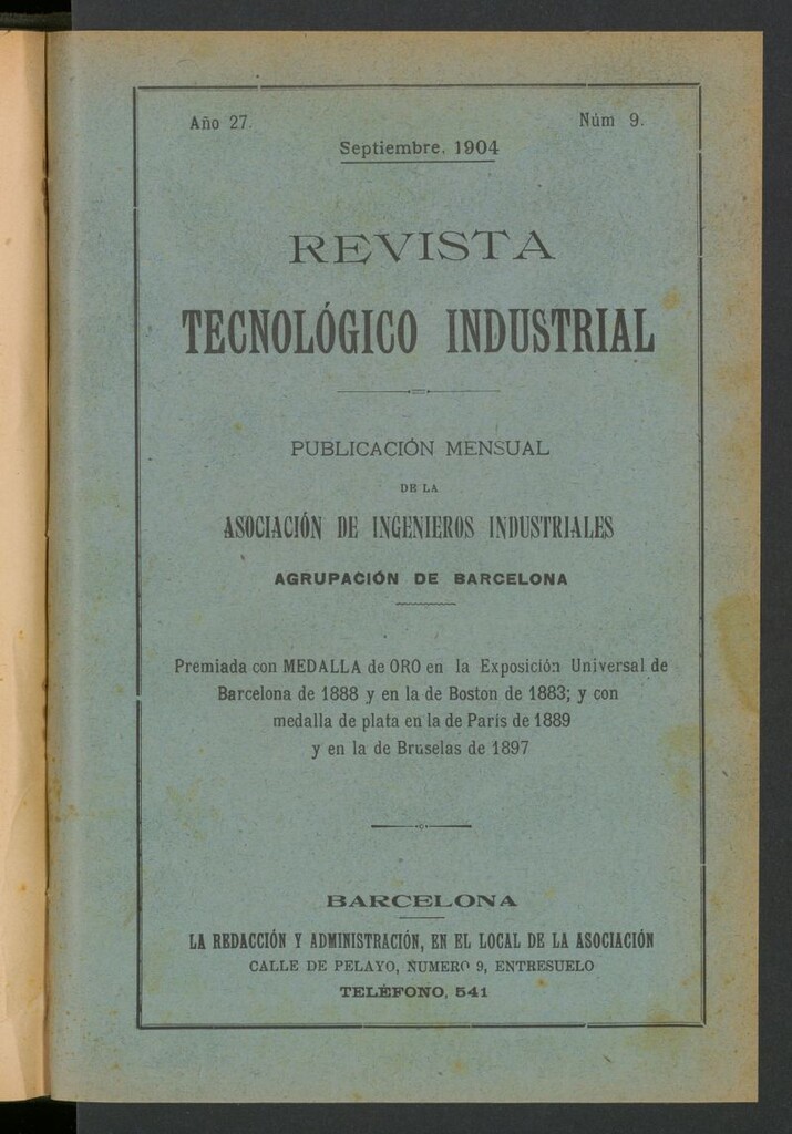Miniatura de Revista Tecnológico Industrial de septiembre de 1904