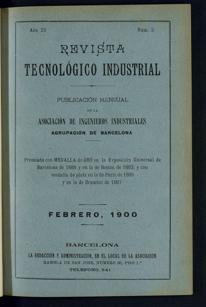 Miniatura de Revista Tecnológico Industrial de febrero de 1900