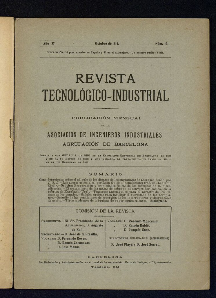 Miniatura de Revista Tecnológico Industrial de octubre del 1914