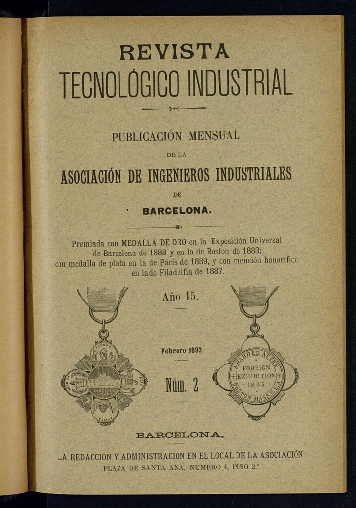 Miniatura de Revista Tecnológico Industrial de febrero de 1892