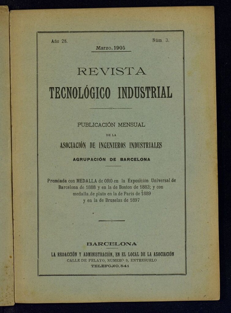 Miniatura de Revista Tecnológico Industrial de marzo de 1905
