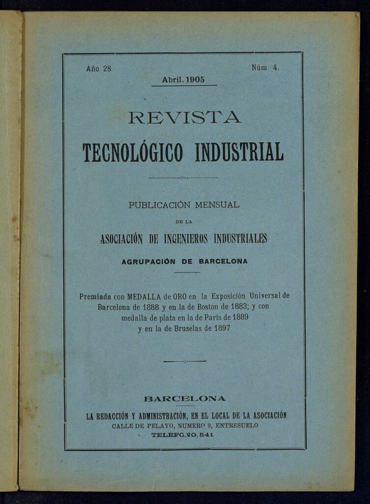 Miniatura de Revista Tecnológico Industrial de abril de 1905