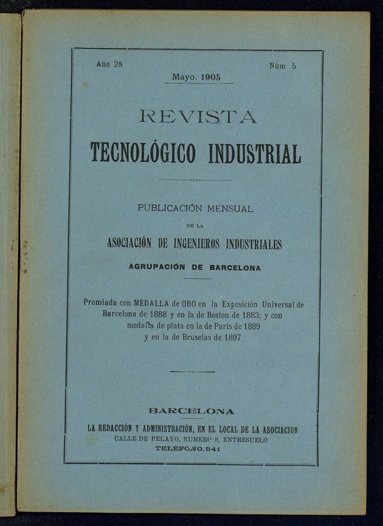 Miniatura de Revista Tecnológico Industrial de mayo de 1905