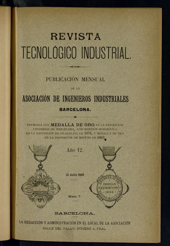 Miniatura de Revista Tecnológico Industrial de julio de 1889