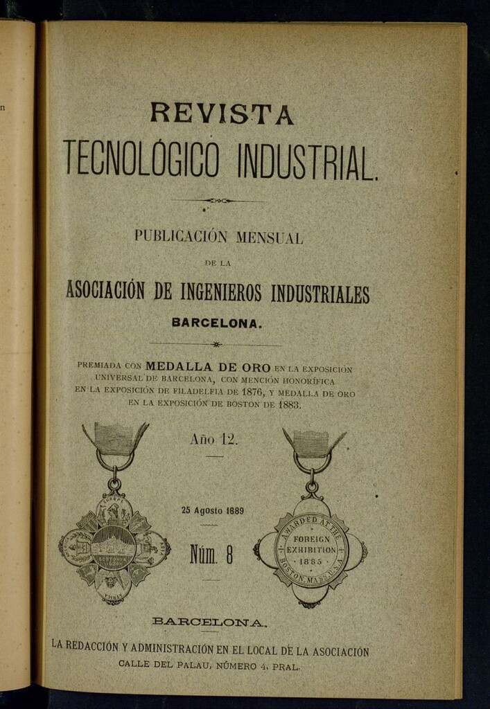 Miniatura de Revista Tecnológico Industrial de agosto de 1889