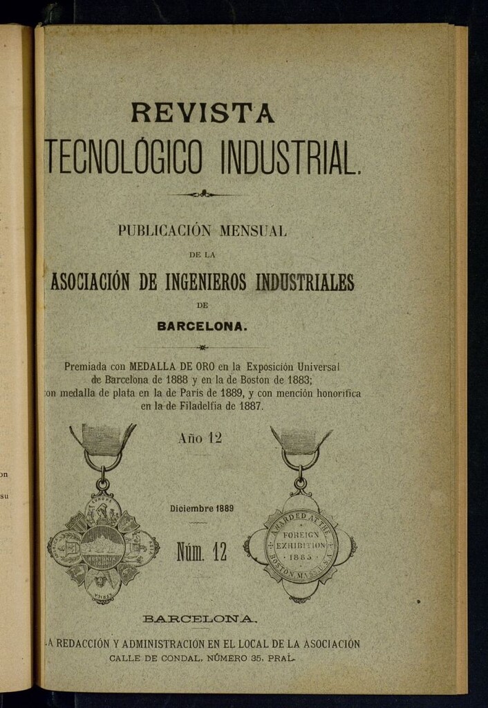 Miniatura de Revista Tecnológico Industrial de diciembre de 1889