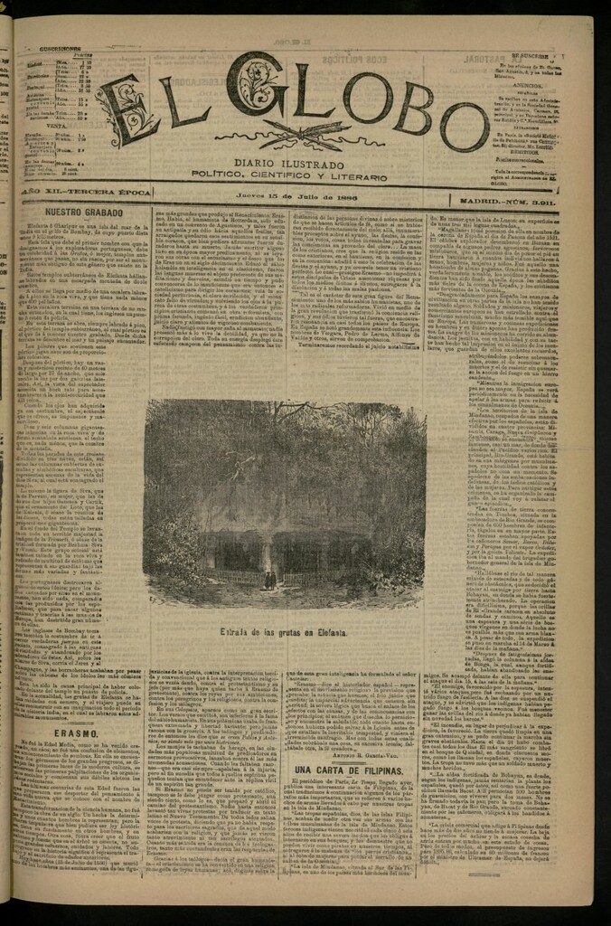 Miniatura de El Globo : diario ilustrado del 15 de julio de 1886, nº 3911