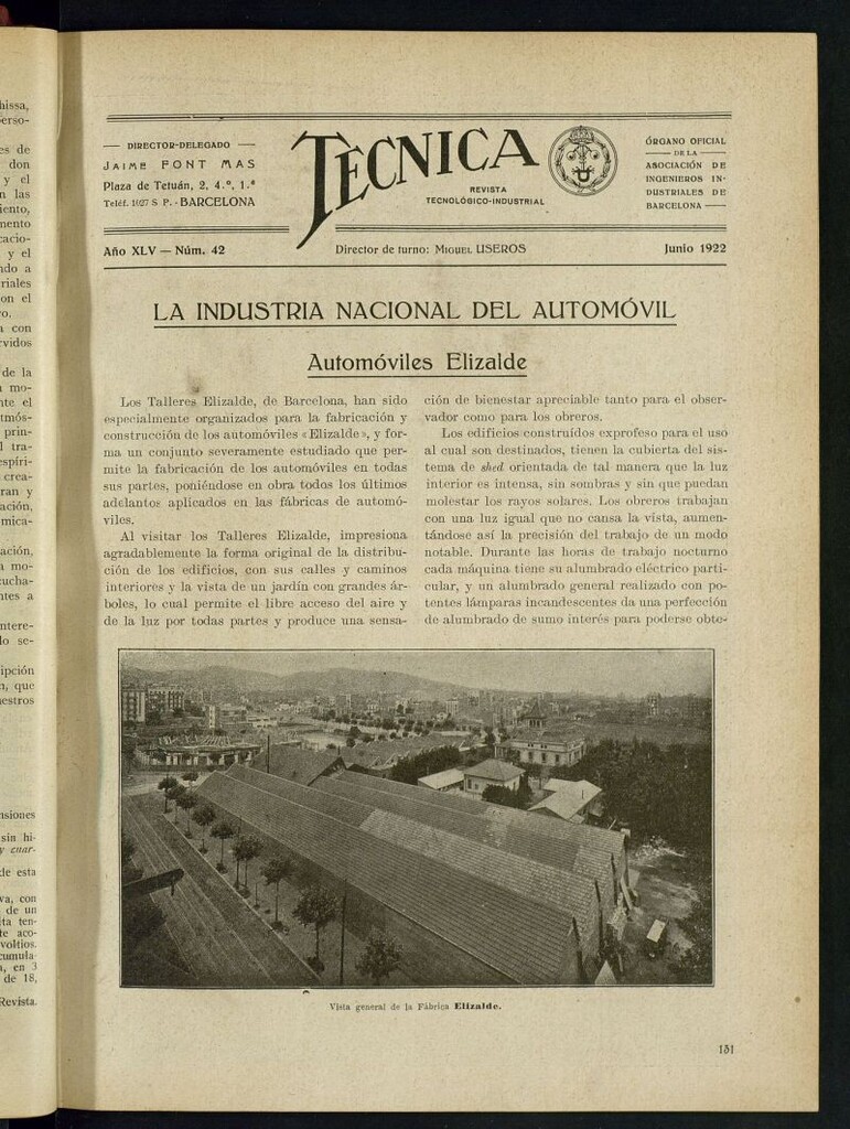 Miniatura de Revista Tecnológico Industrial de junio de 1922
