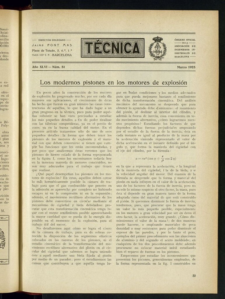 Miniatura de Revista Tecnológico Industrial de marzo de 1923