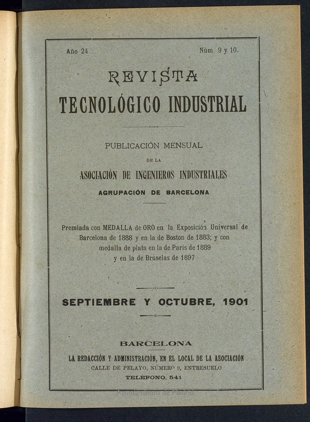 Miniatura de Revista Tecnológico Industrial de septiembre y octubre de 1901
