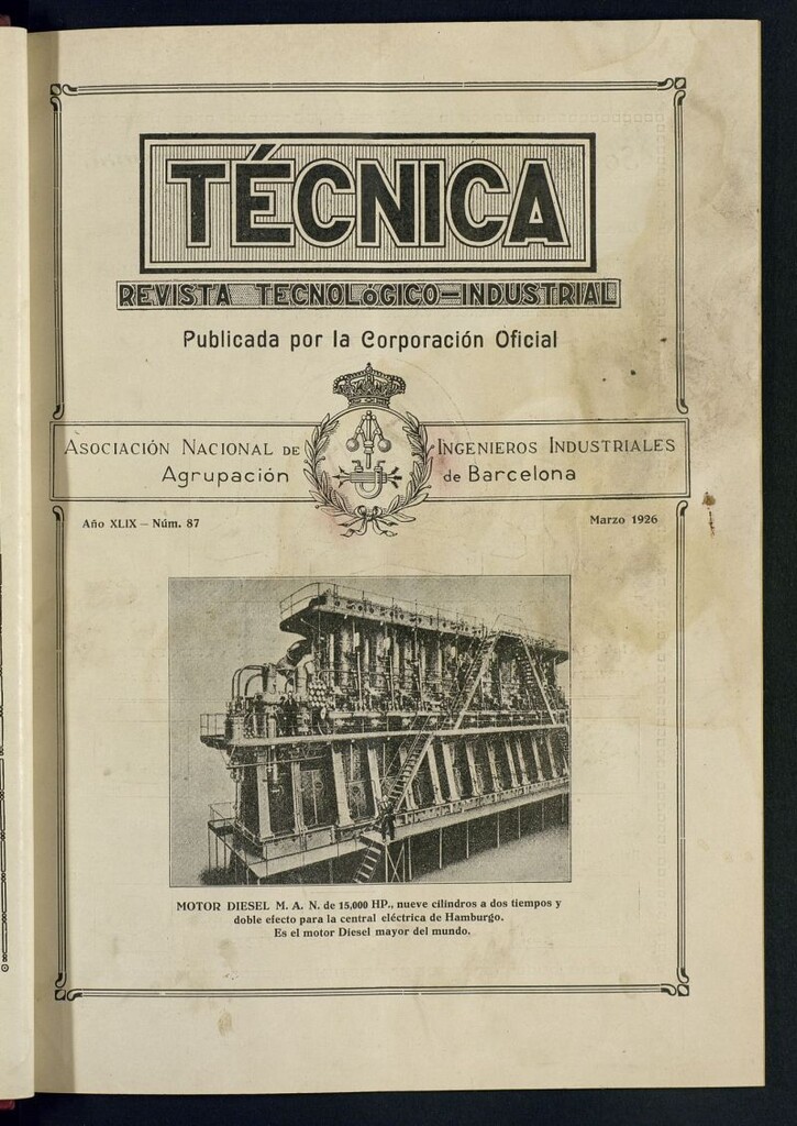 Miniatura de Revista Tecnológico Industrial de marzo de 1926