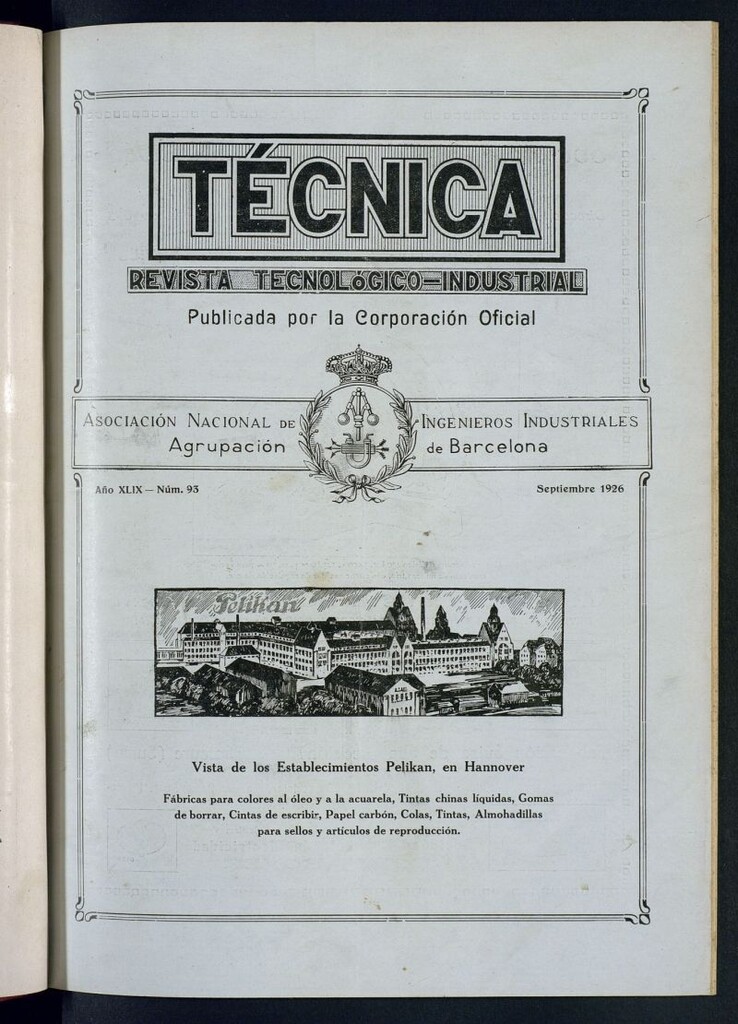 Miniatura de Revista Tecnológico Industrial de septiembre de 1926